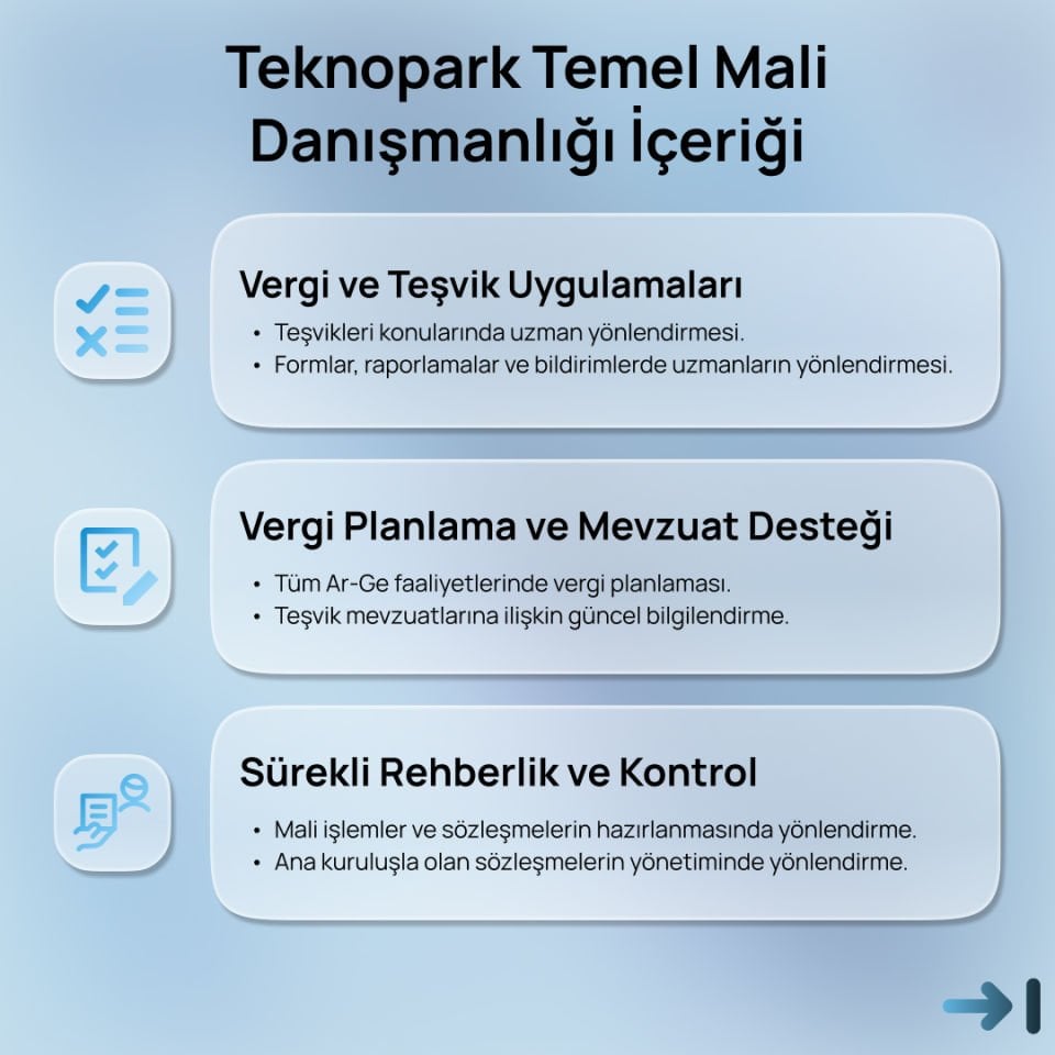 Teknopark Temel Mali Danışmanlığı