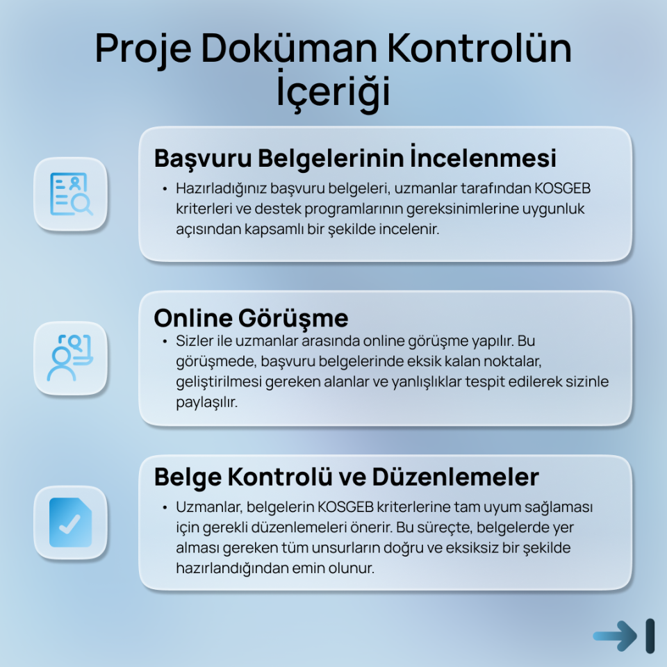 KOSGEB Proje Doküman Kontrolü