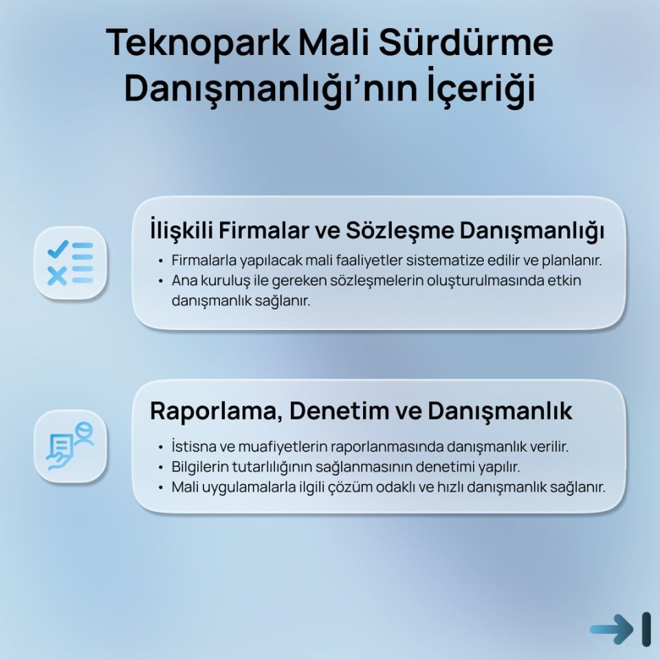 Teknopark Sürdürme Danışmanlığı - MALİ
