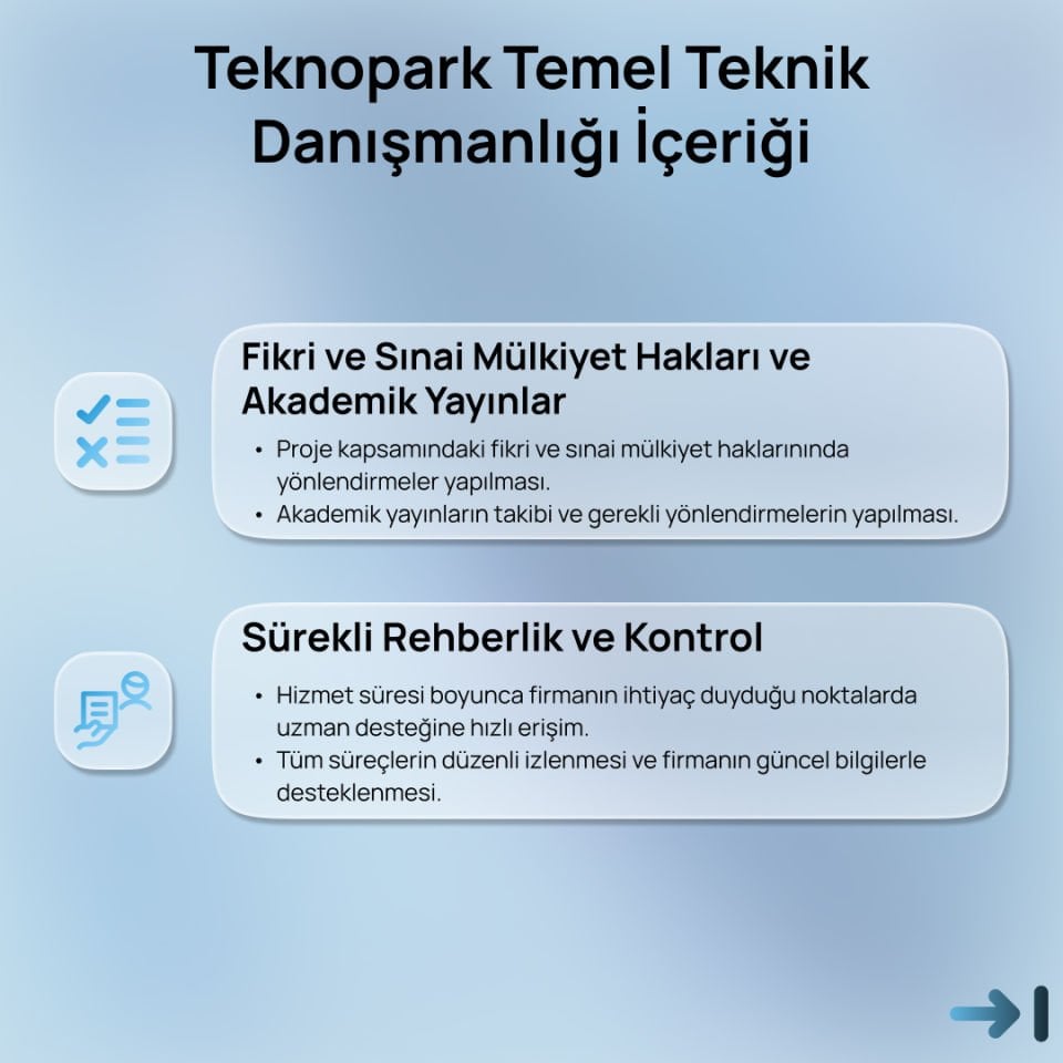 Teknopark Temel Teknik Danışmanlığı