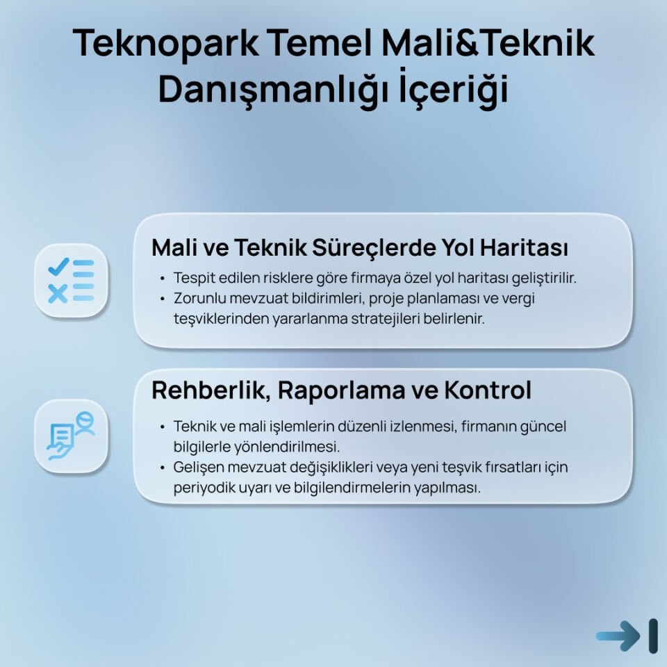 Teknopark Temel Mali&Teknik Danışmanlığı