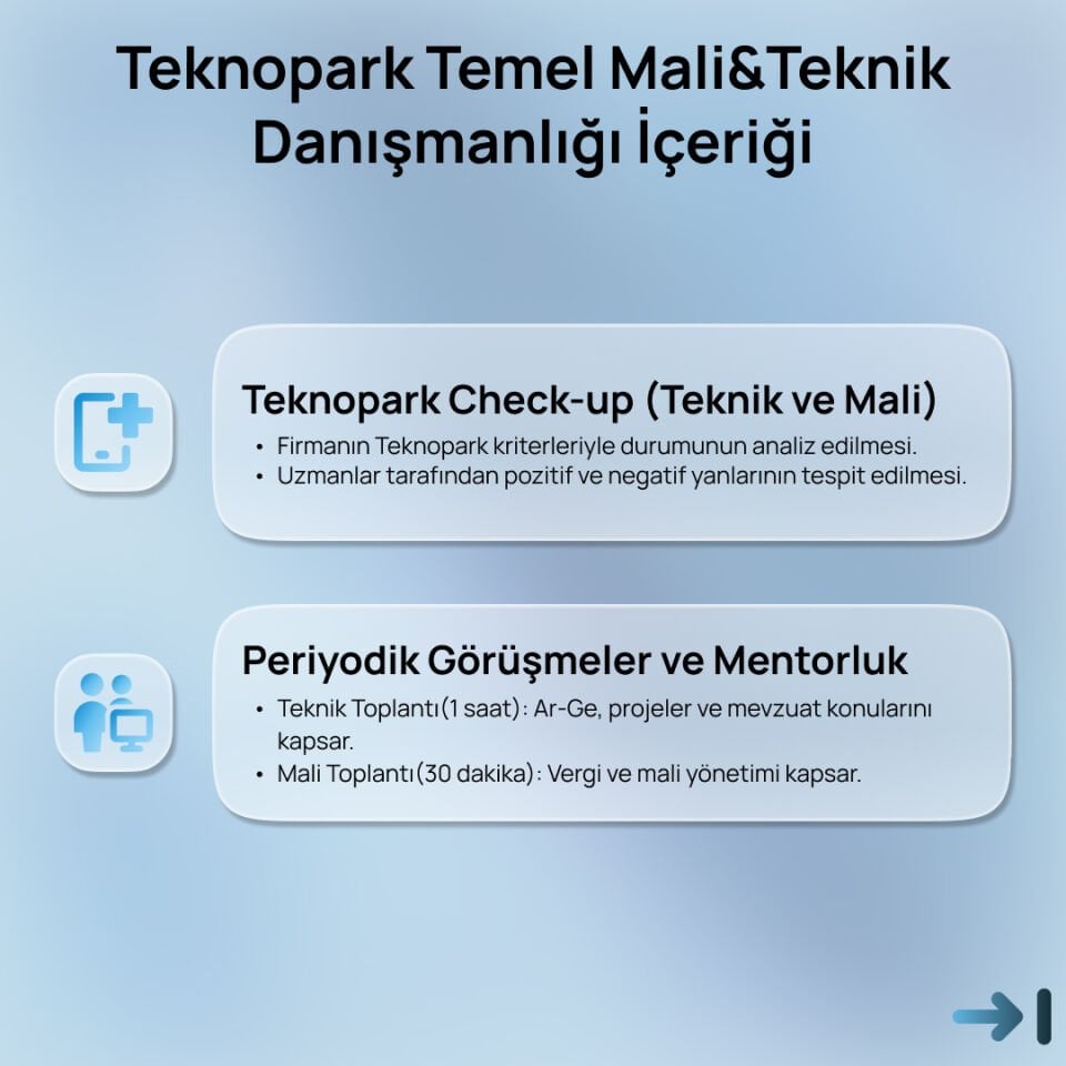 Teknopark Temel Mali&Teknik Danışmanlığı