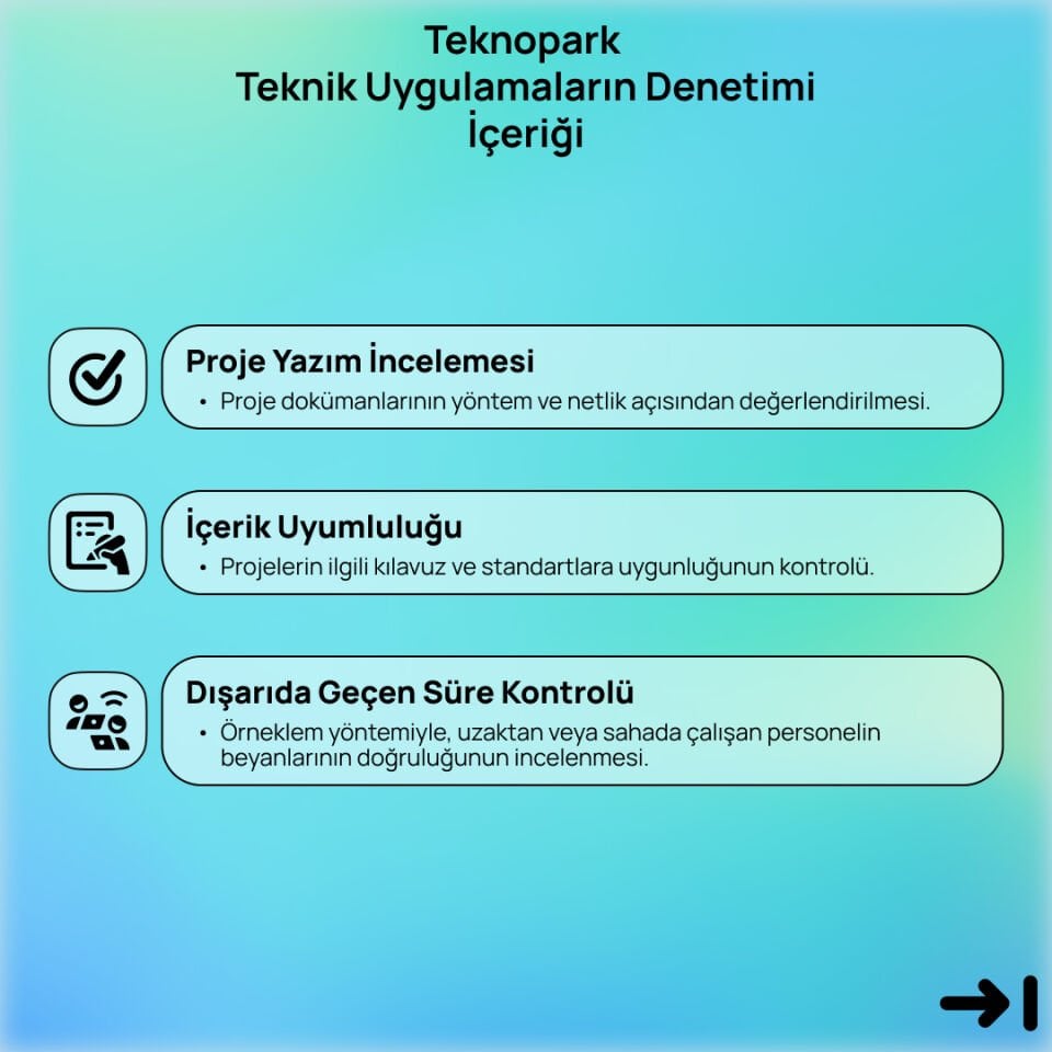 Teknopark Teknik Uygulamaların Denetimi