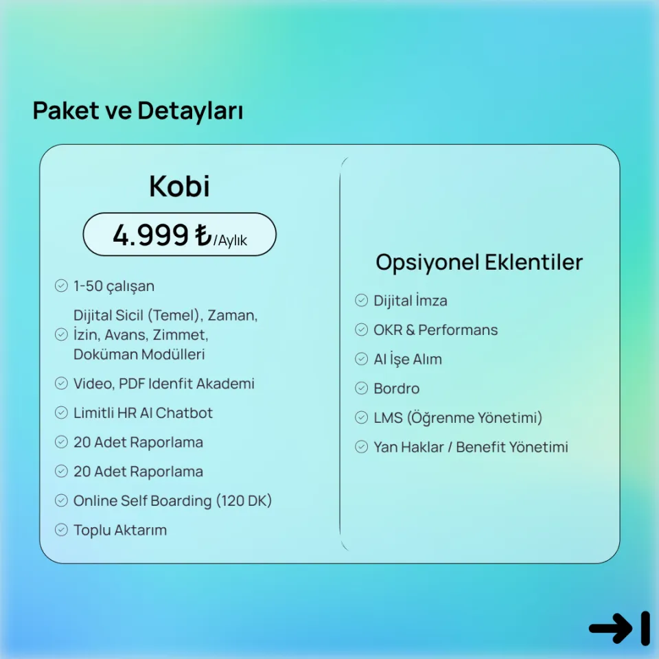 Idenfit - Bulut Tabanlı 360° İnsan Kaynakları ve İş Gücü Yönetimi