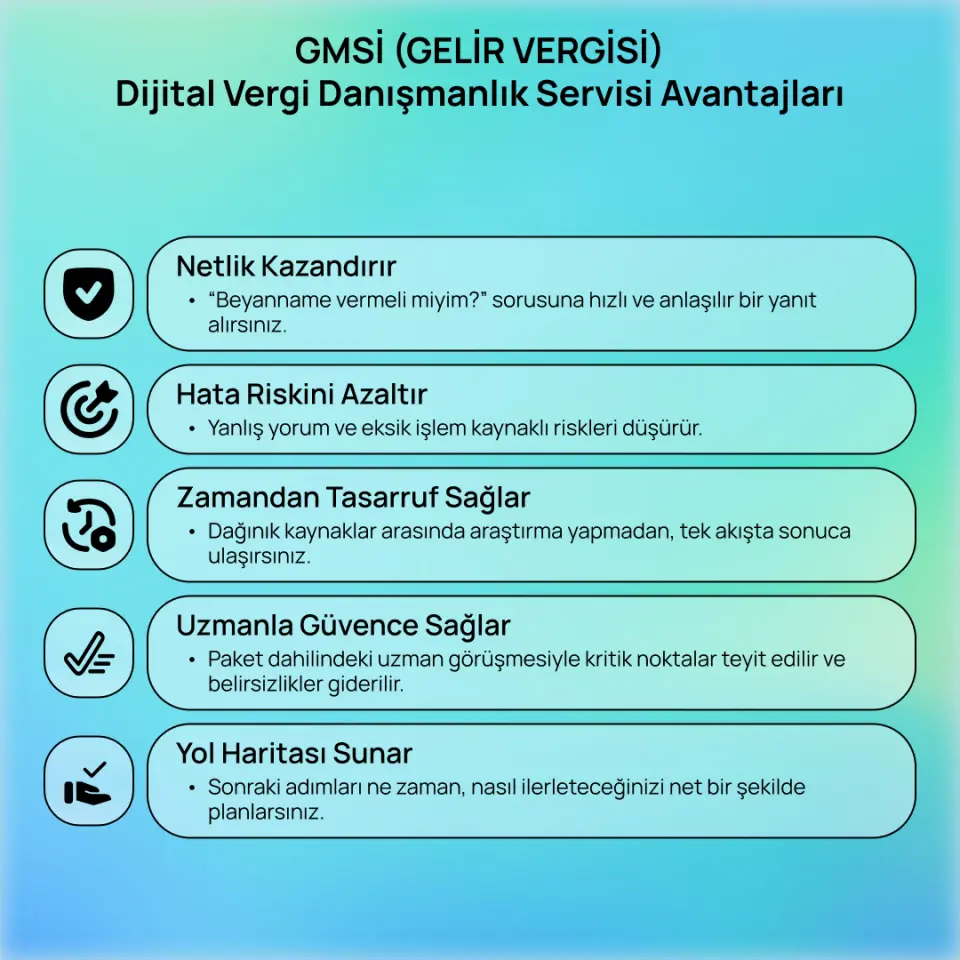 GMSİ (GELİR VERGİSİ) Dijital Vergi Danışmanlık Servisi