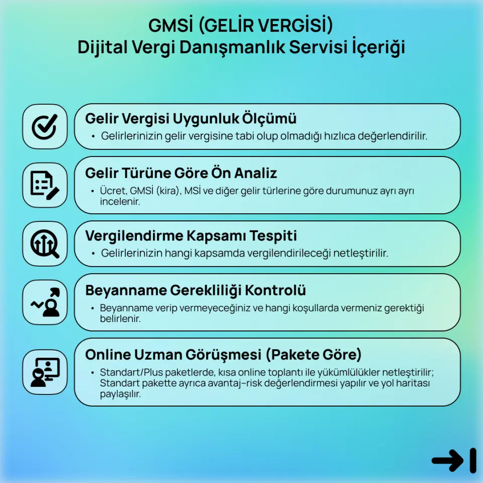 GMSİ (GELİR VERGİSİ) Dijital Vergi Danışmanlık Servisi